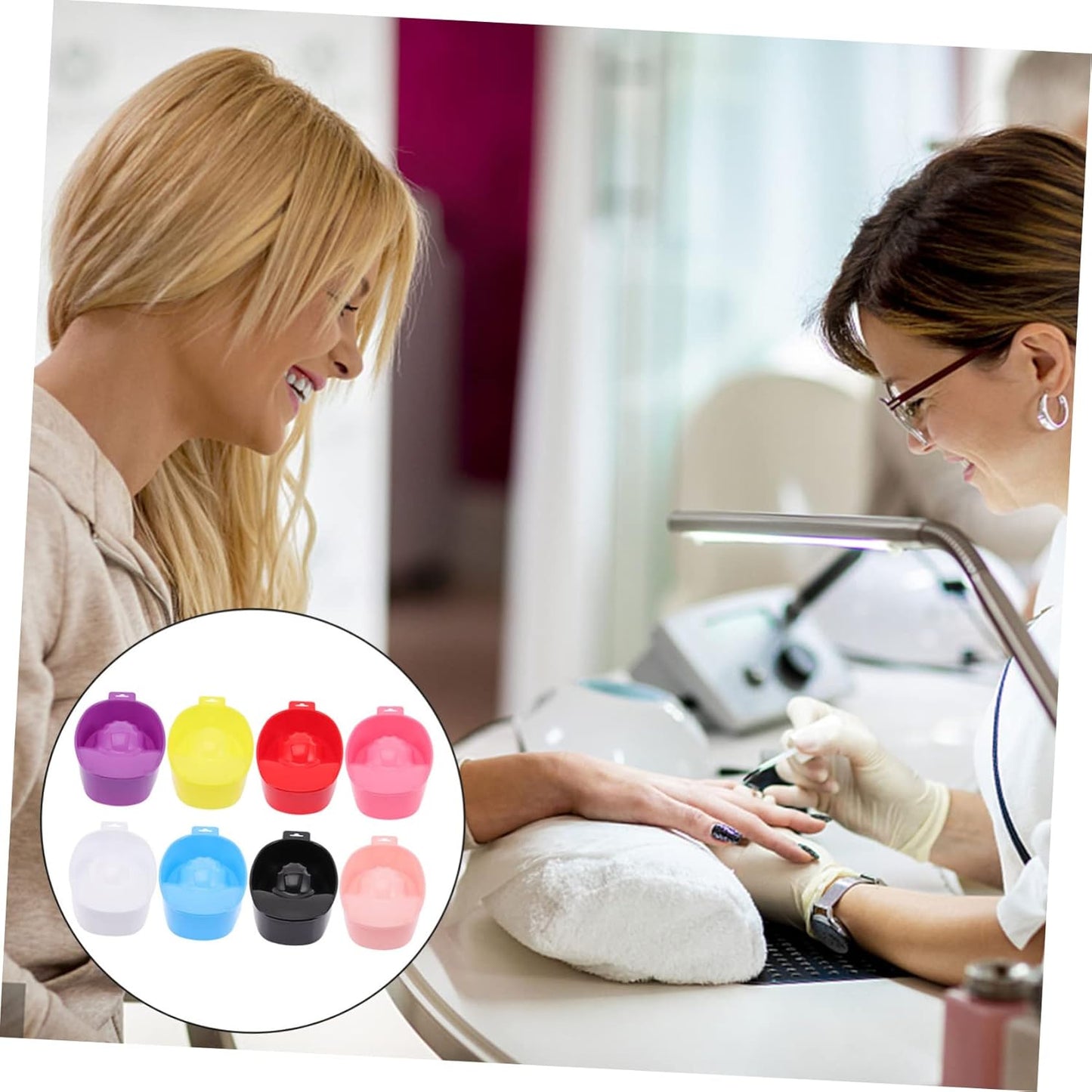 Mipcase 8pcs Nail Polish Gel Remover Bowl Cuticle Soaking Bowl for Hand Material Nail Art Supplies