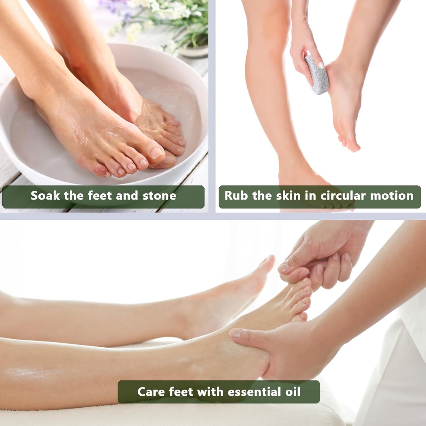 8-Pack Foot Pumice Stone for Feet, Borogo Natural Lava Pedicure Tools Hard Skin Callus Remover for Feet and Hands