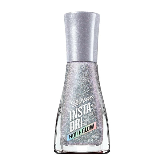 Sally Hansen Insta-Dri Holo-Glow Nail Polish | Quick Dry, Long Lasting, Streak-Free Shine | Semi-Opaque, Shimmer | 103 Euphoric | Holographic Gray Nail Color