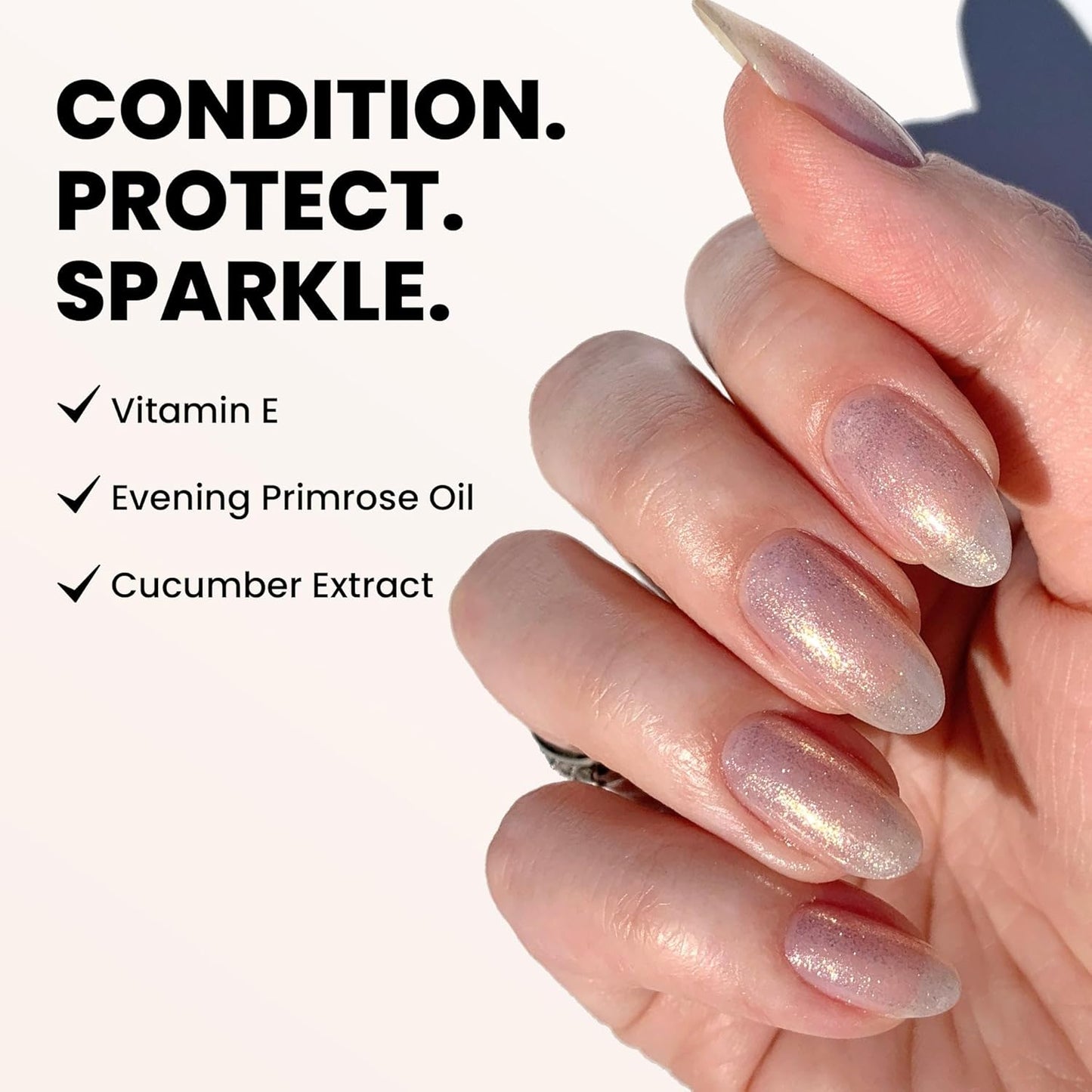 LONDONTOWN Shimmer Nail Highlighter - Multi-Dimensional Iridescent Finish Nail Polish Treatment, Vegan Cruelty Free, Shimmery Gold Soft Pink, Sunkissed - .40fl oz