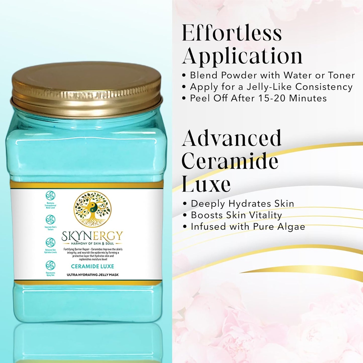 Ceramide Luxe Jelly Masks - Professional Grade HydroGlo for facials professional Peel Off Face Mask for Skin Hydration, Reduced Wrinkles, Fine Lines, Inflammation & Pigmentation | 30 fl oz |