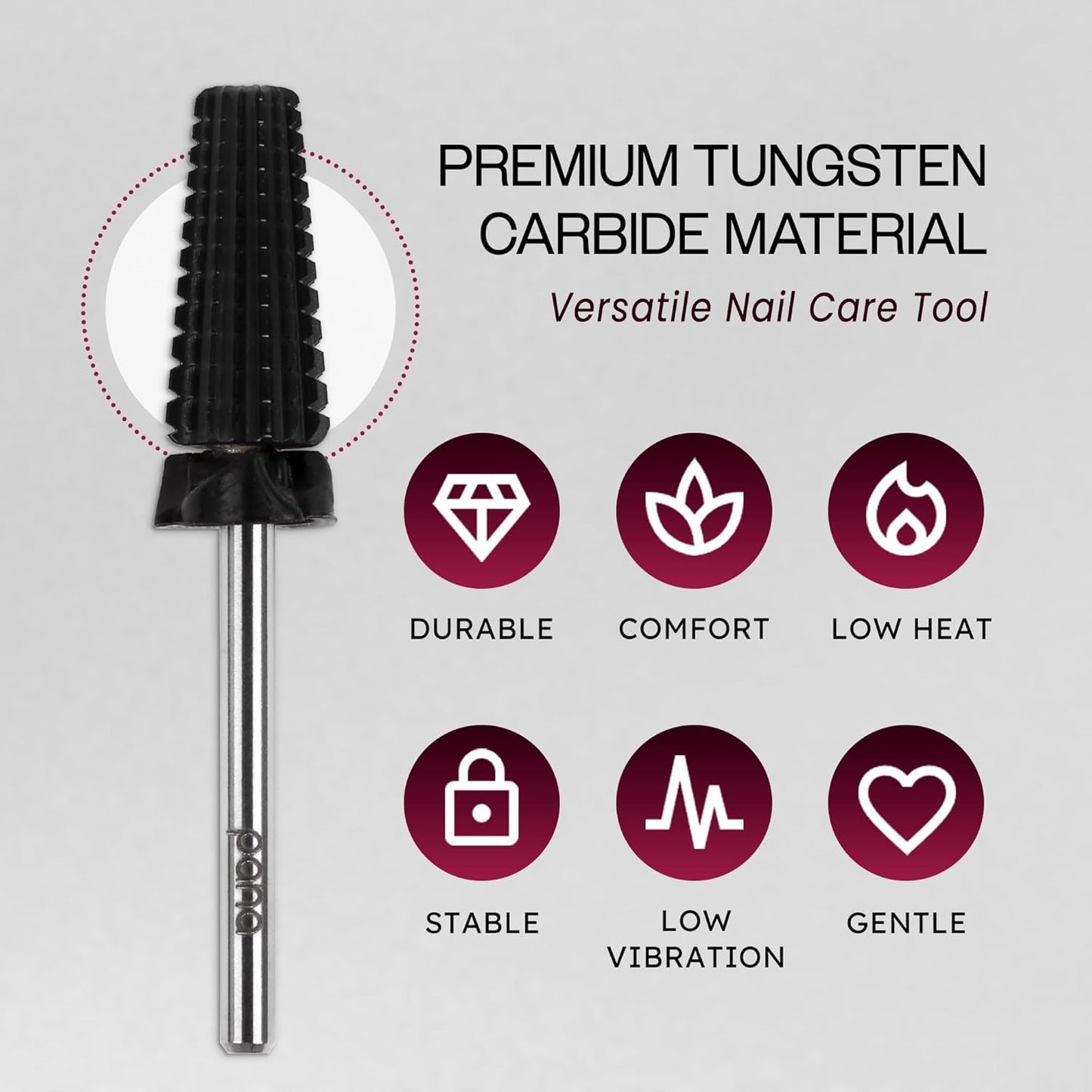 PANA 3/32" Shank 5-in-1 Nail Carbide Bit - (Triple Coarse - Extra Coarse Grit, DLC Black) - Two Way Rotate use for Both Left and Right Handed Fast remove Acrylic or Hard Gel Machine