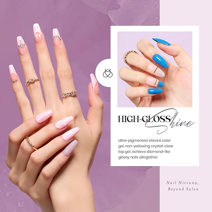 Beetles 4th of July Gel Nail Polish Set 20 Colors Red Blue White Nails with No Wipe Base and Glossy & Matte Top Coat for Soak-off UV Light Gel Nail Art Manicure Set DIY at Home Gifts for Women Girls