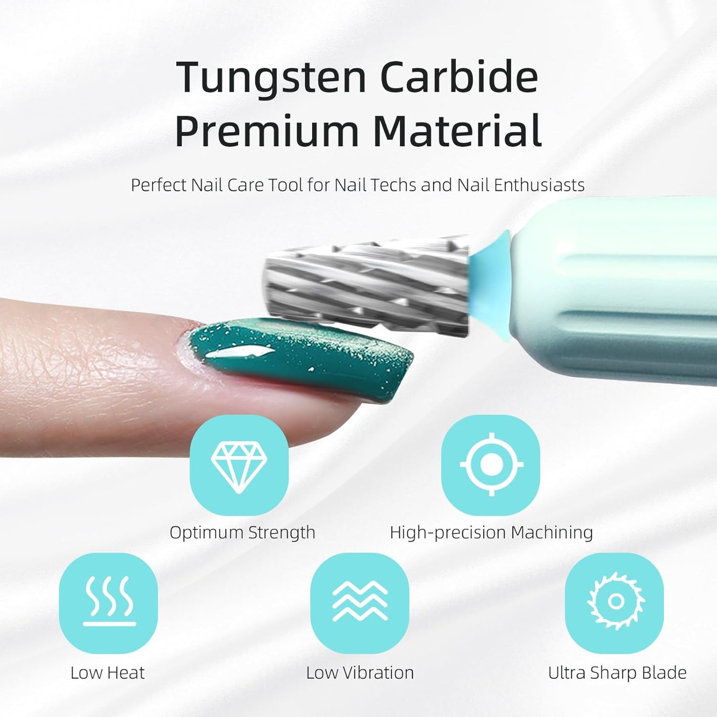 Safety Tapered Nail Drill Bits, 4XC Uncoated Smooth Top Barrel Nail Bit, 3/32 Two-way Carbide Drill Bits for Nails, Electric Drills Accessories Removal Manicure Arylic Powder