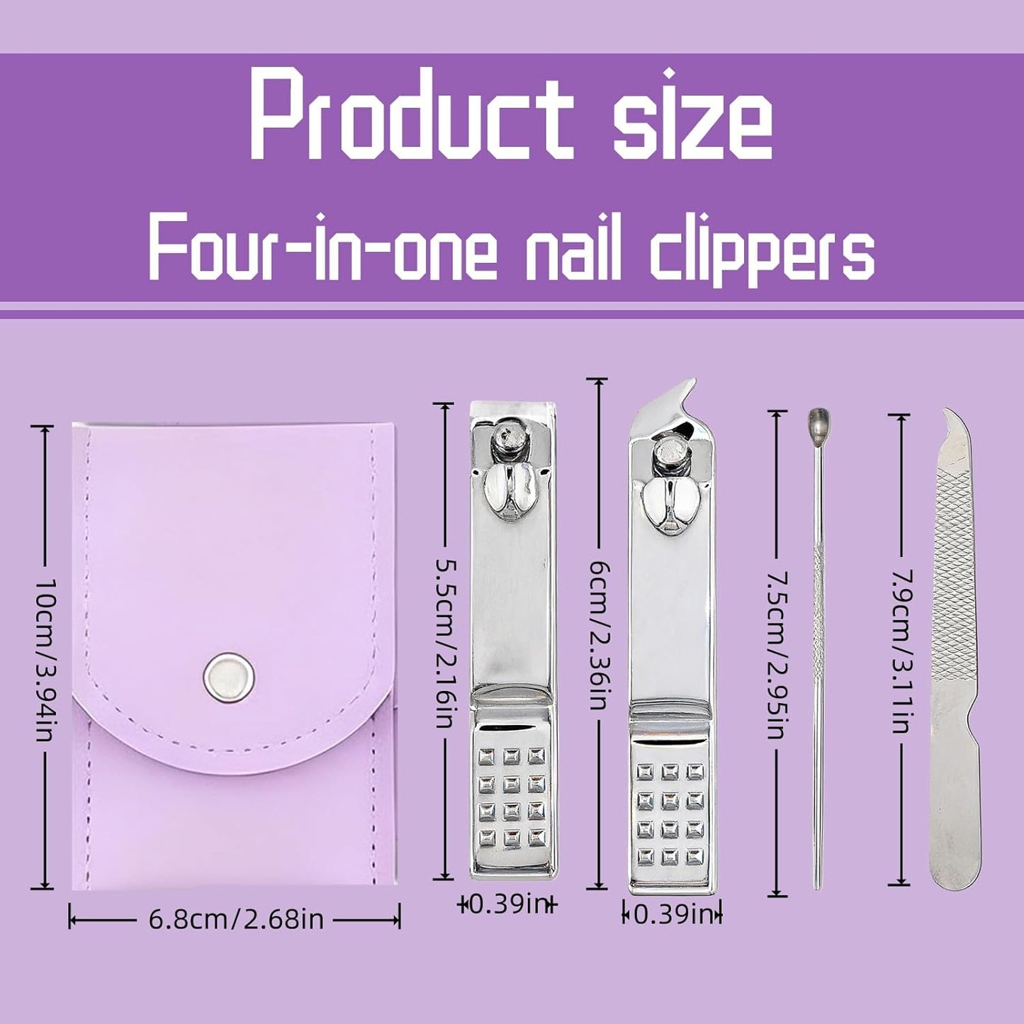 20-Piece Complete Nail Care Kit, Professional Manicure Set with Stainless Steel Tools for Home Use, Travel & Gifts | Portable Nail Clipper Kit in Purple Case(Purple)