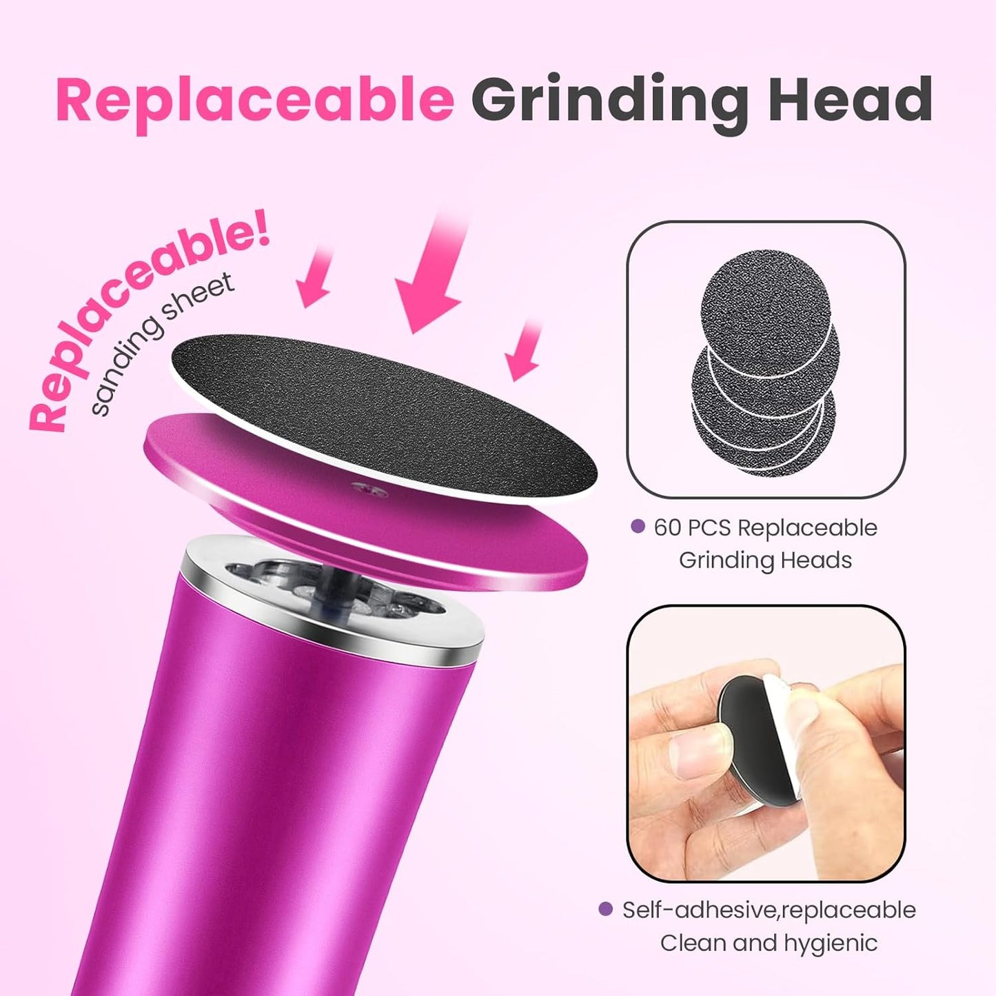 Electric Foot Callus Remover with 36 in 1 Pedicure Kit | Adjustable Speed | Mini Portable | 60 Pcs Sandpaper Discs | Professional Electric Callus Remover for Feet for Dead Skin and Calluses