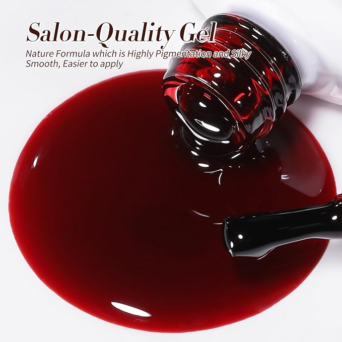 Born Pretty Halloween Fall Winter Jelly Gel Nail Polish Amber Crystal Transparent Brown Orange Red Gel Polish Nail Art Manicure DIY at Home and Salon 6PCS 7ML