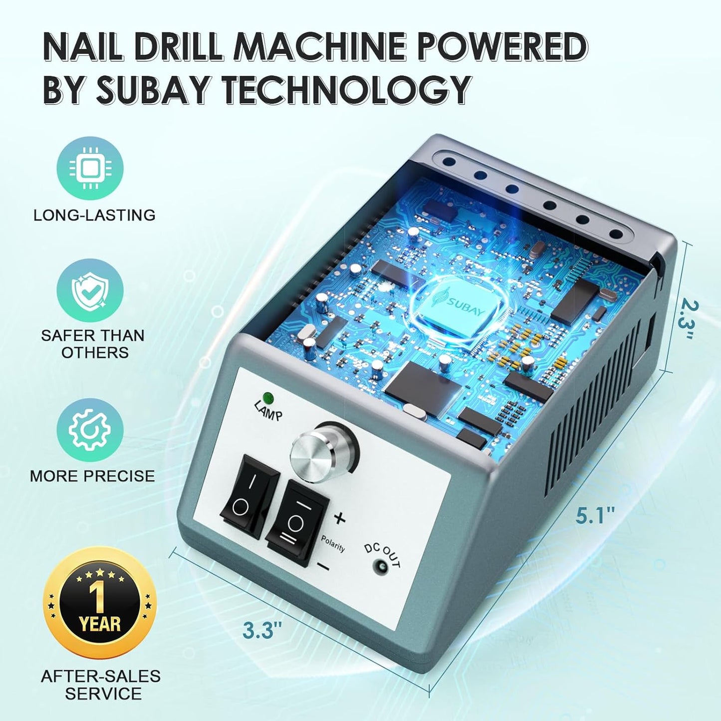 Electric Nail Drill Machine, 20000RPM Professional Nail Drill, Gel Nails,Manicure Pedicure Polishing Shape,Acrylic Nail Tools for Home and Salon Use, Grey