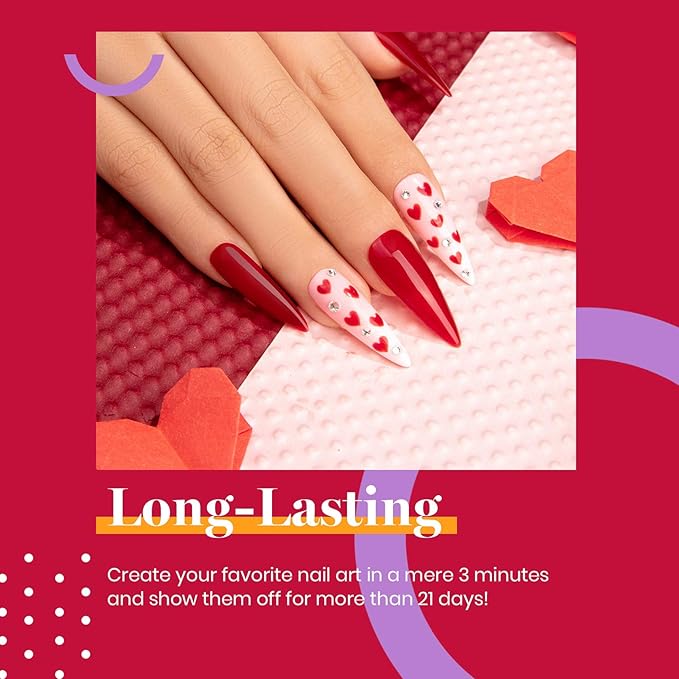 Beetles Christmas Gel Nail Polish – Candy Cane Gel Polish Set, 6 Color Burgundy Red Glitter White Silver Winter Snow Holiday Sparkle Manicure Kit Soak off Uv Nail Art Design Gifts for Women