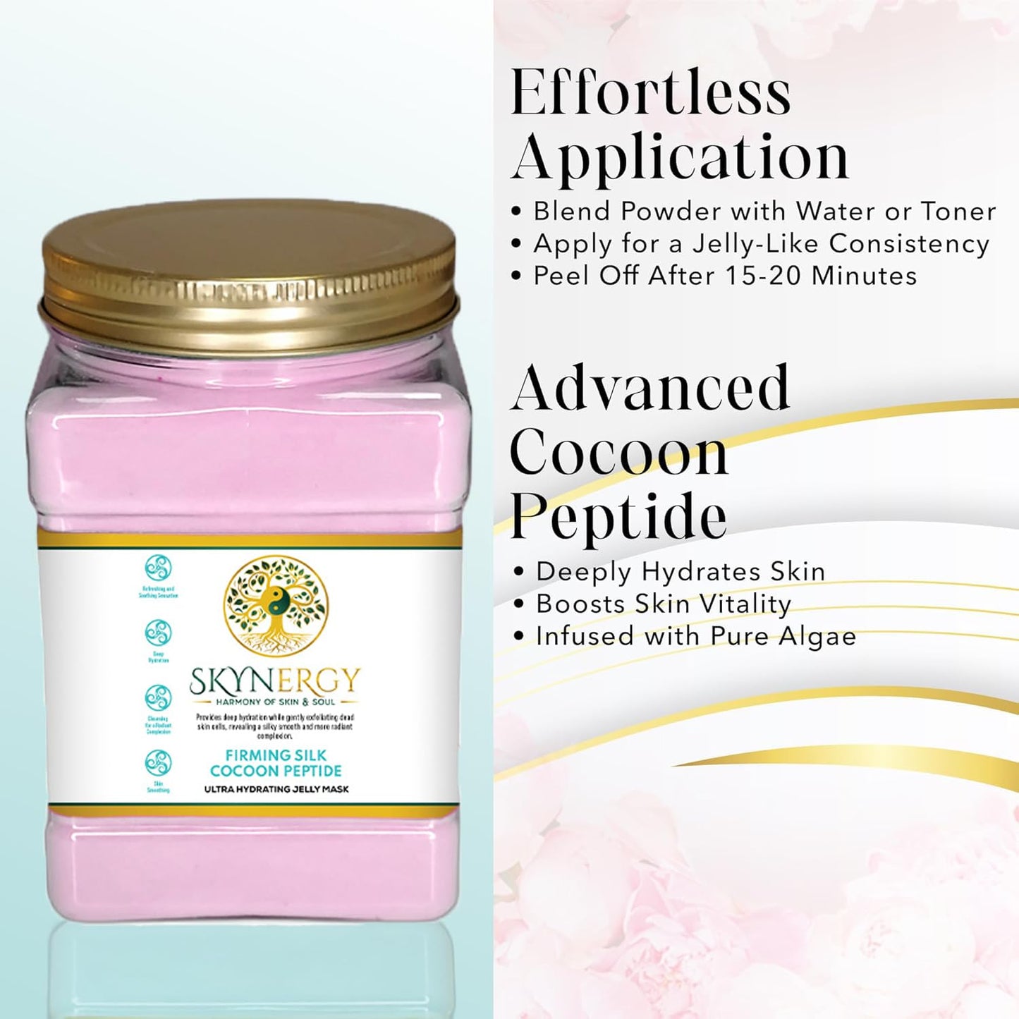 Firming Silk Cocoon Peptide Jelly Face Mask | HydroGlo Jelly Mask for Skin Hydration | Radiance and Reduced Pigmentation | Vajafacial Jelly Mask | 12 Applications (30 Fl Oz)