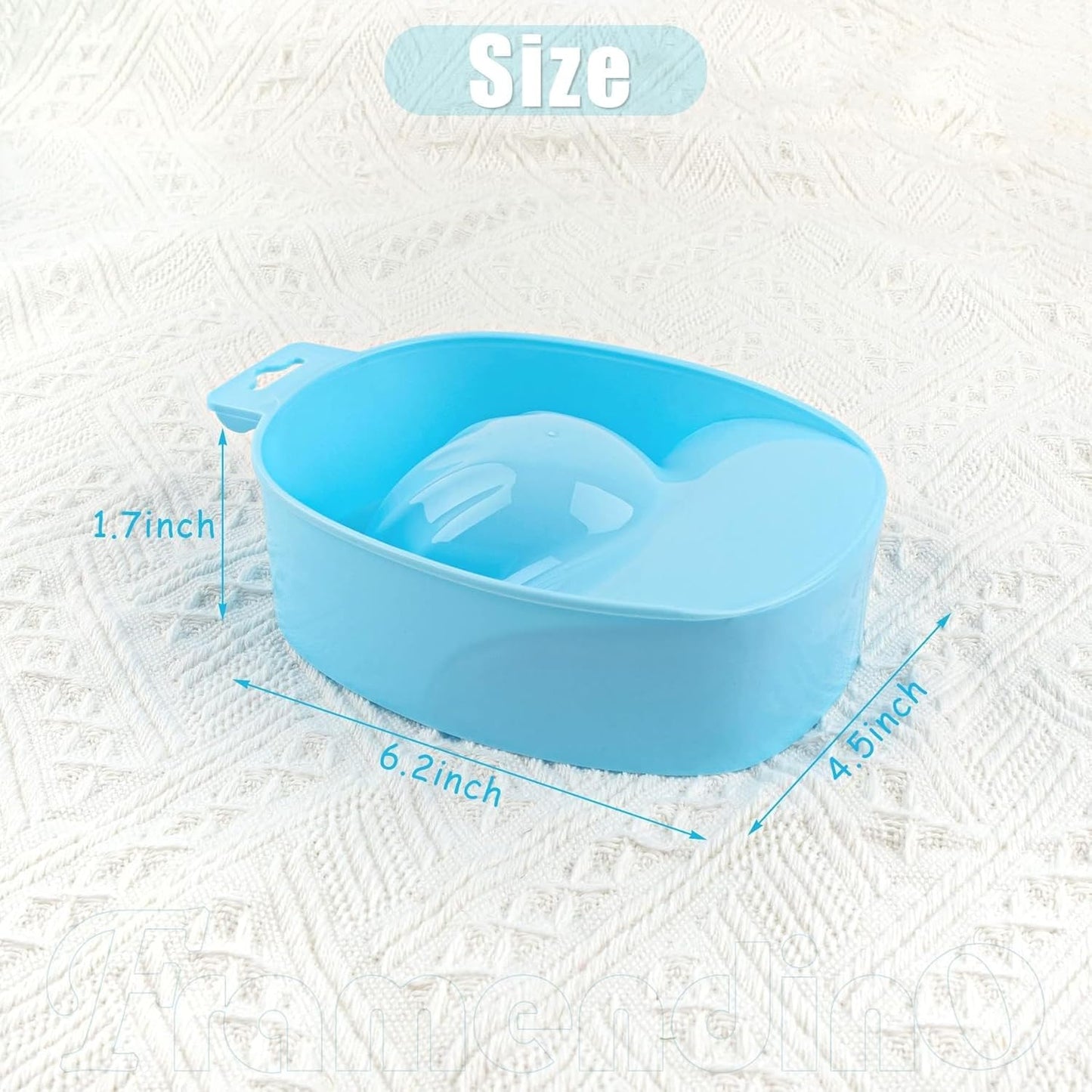 Framendino, 2 Pack Manicure Hand Bowl Nail Art Soak Off Bowls for Hands Wash Spa Tool Blue