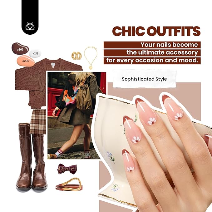 Beetles Winter Gel Polish Kit - Chic Outfits Collection 25 Colors Polish Set, Brown Purple Nude Red Black Color Gel Nails with 3Pcs Base Top Coat Soak off Uv Gel Manicure Kit Gift for Women