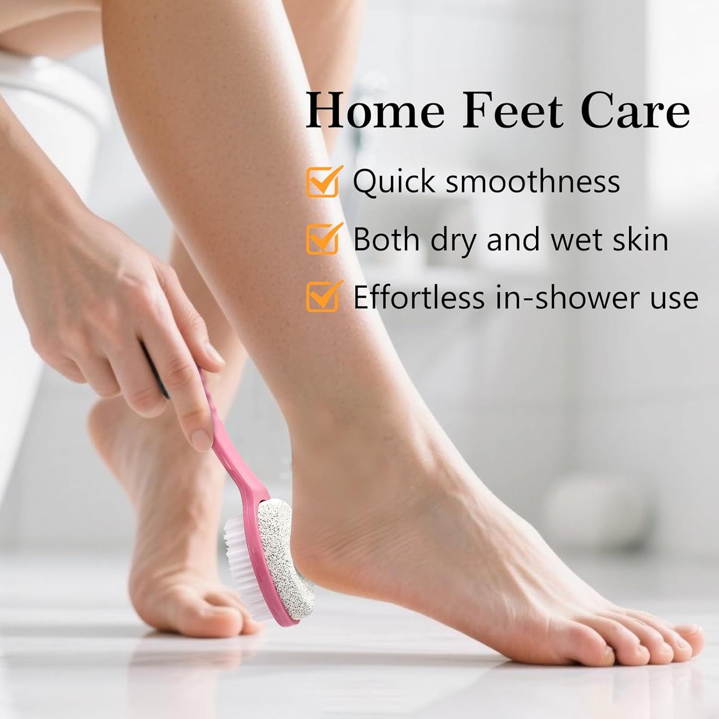 Foot Callus Remover, Double-Sided Pumice Stone Brush for Feet (Blue, Green, Rose Pink, 3 Pack)
