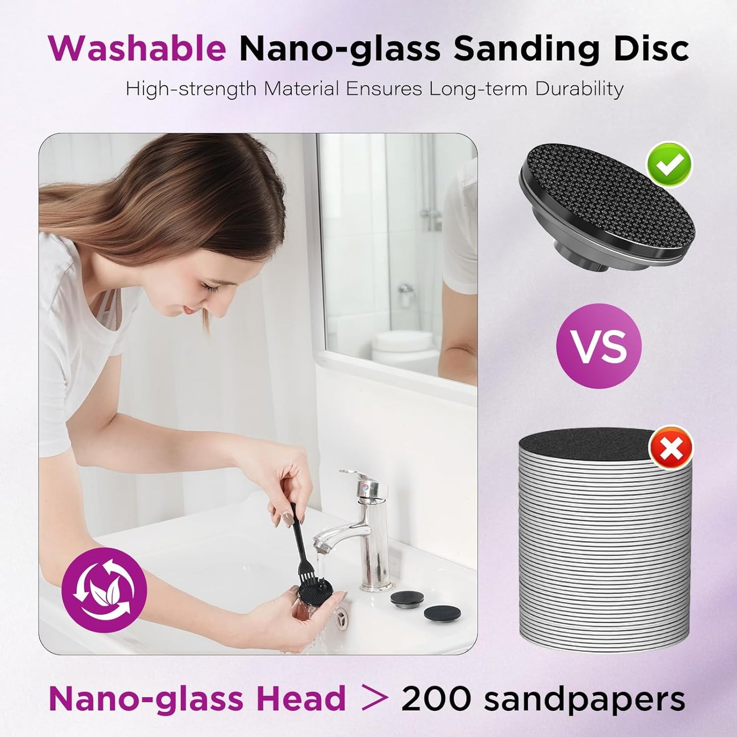 Electric Foot Callus Remover, Apply Oil,Electric Foot File,Reusable Nano-Glass Head, Ergonomic Electric Callus Remover for feet, Rechargeable Pedicure Tools for Feet