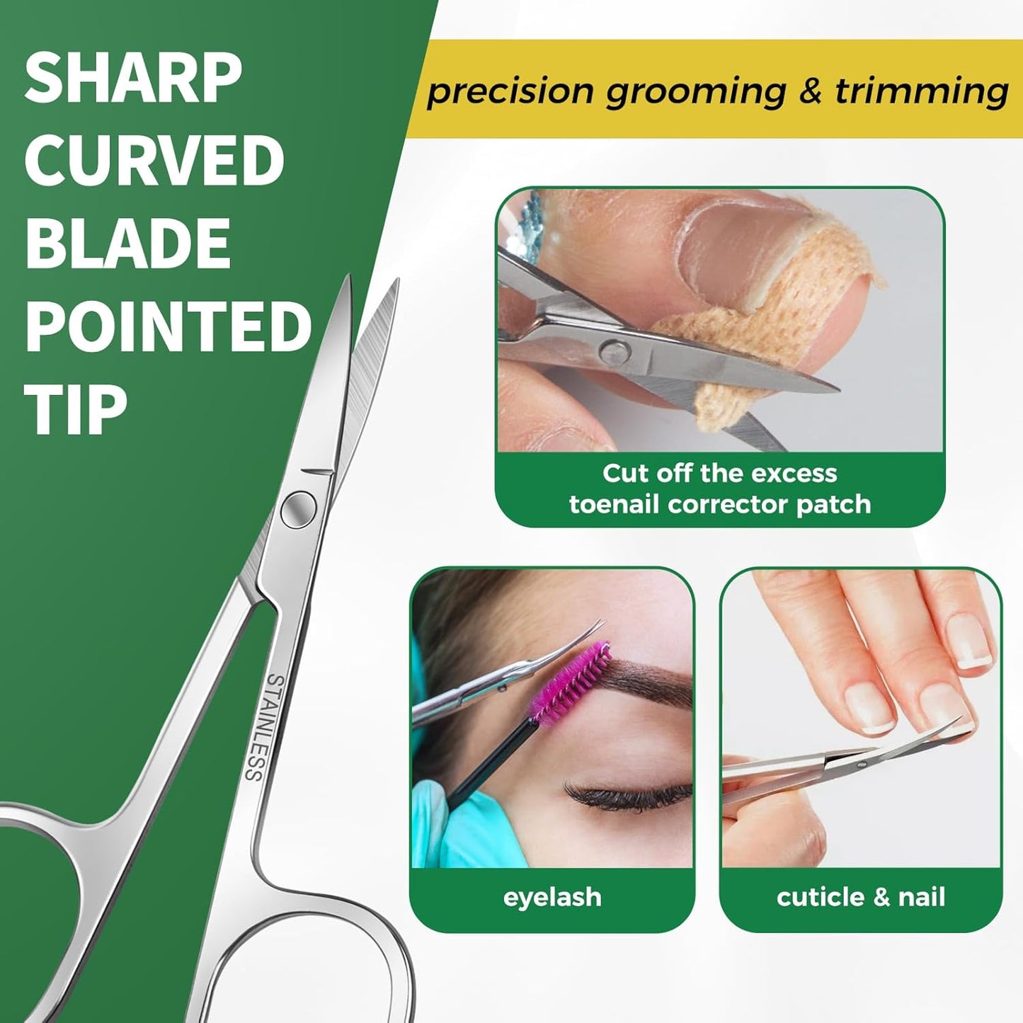 Ingrown Toenail Treatment,100 Pcs Breathable Ingrown Toenail Strips-Toenail Lifter and Small Scissors, Painless Ingrown Toenail Tool, Professional Pedicure for Ingrown Toenail, Toenail Corrector Patch