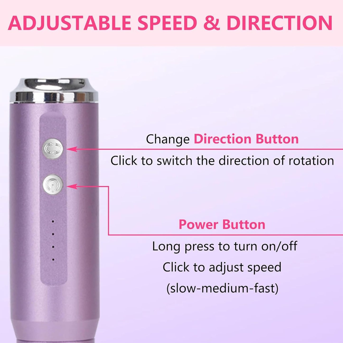 Nail Drill and Dremel - 14-in-1 Portable USB-Powered Nail Care Set with 20000RPM Speed for Gel, Dip Powder, Manicure, Pedicure, Shaping & Polishing, in Elegant Purple