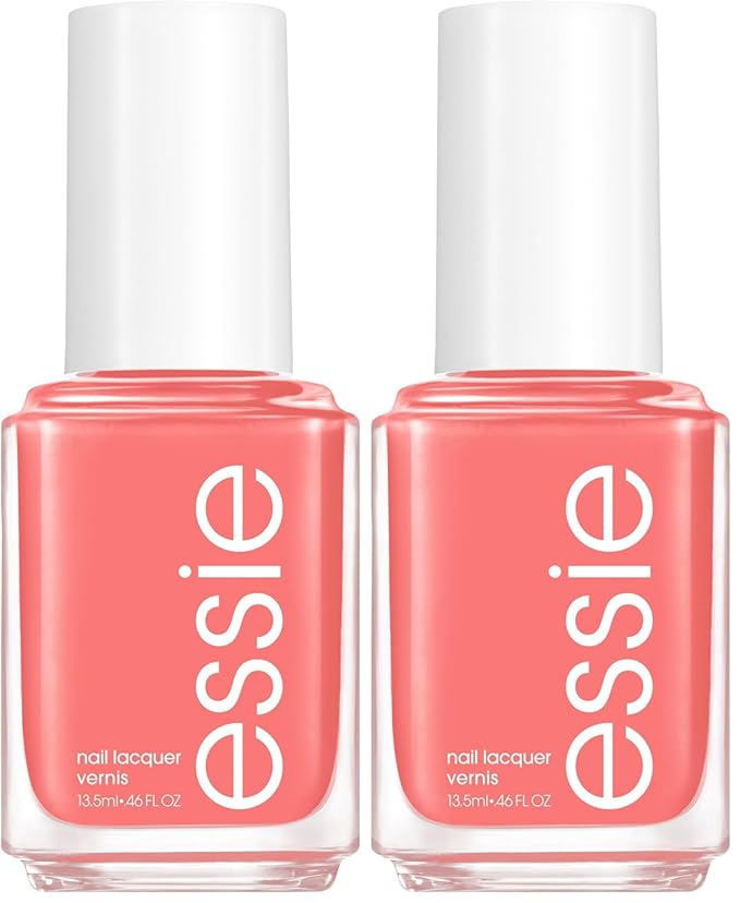 essie Salon-Quality Nail Polish, 8-Free Vegan, Peachy Coral, Peach Side Babe, 0.46 fl oz (Pack of 2)