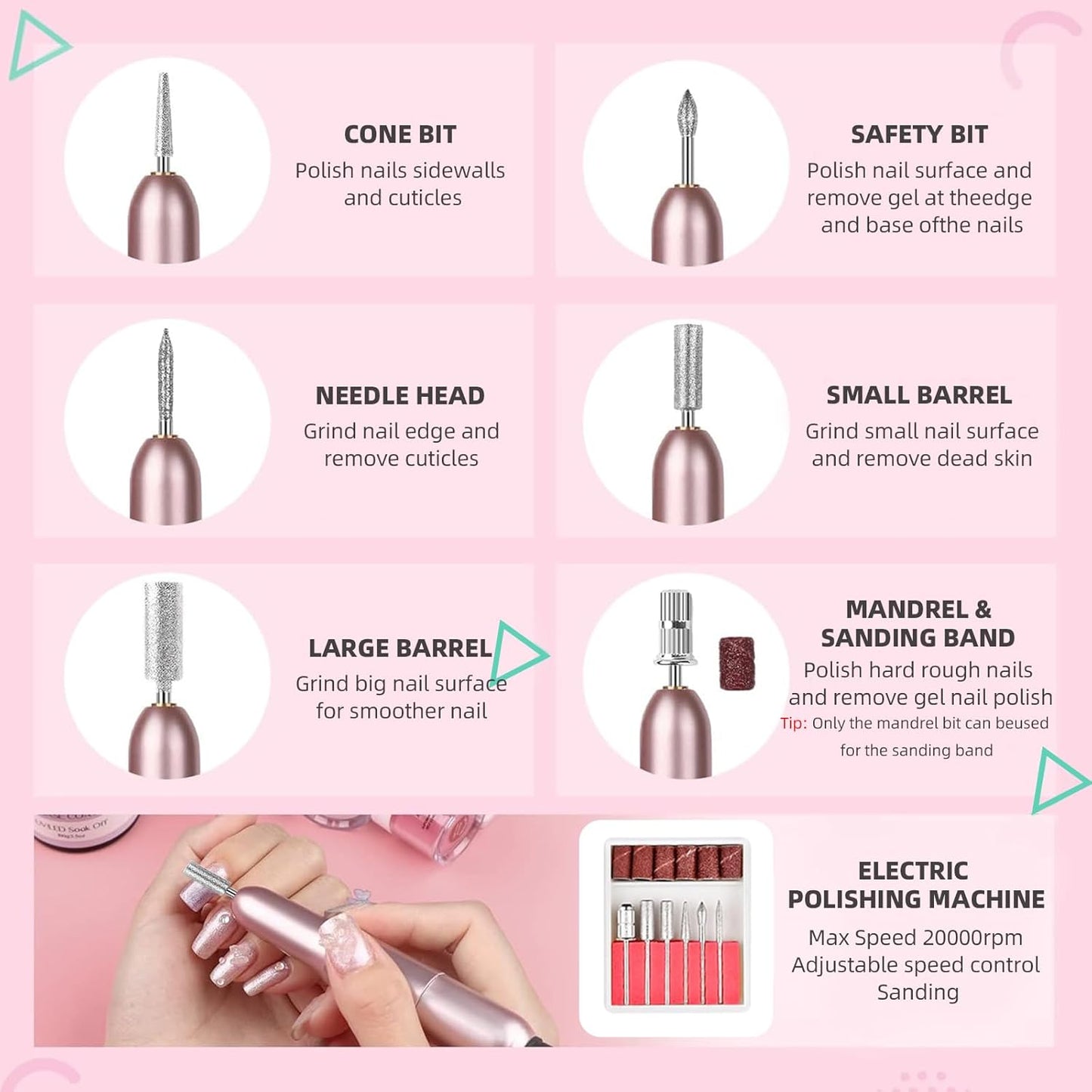Major Dijit Acrylic Nail Kit with LED Lamp & Electric Drill - 12 Colors Acrylic Powder Monomer, Base/Top Coat, Tips/Glitter/Nail Charms | Nail Kit for Beginners with Everything