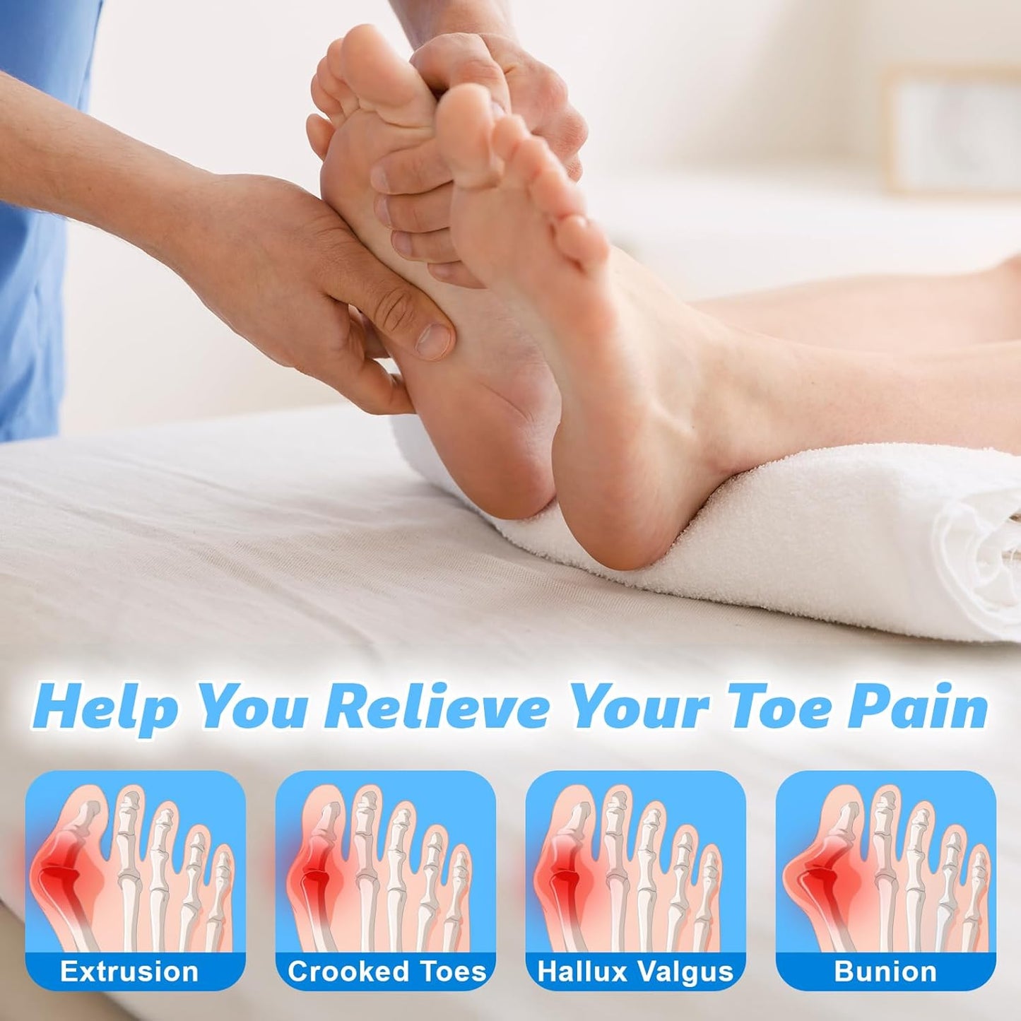 Bunion Corrector With Silicone Inner Pad for Women Men Big Toe Orthopedic Bunion Splint for Hallux Valgus Pain Relief Hammer Toe Straightener for Day Night Support-1 Black (Free 2 Bunion Sleeves)