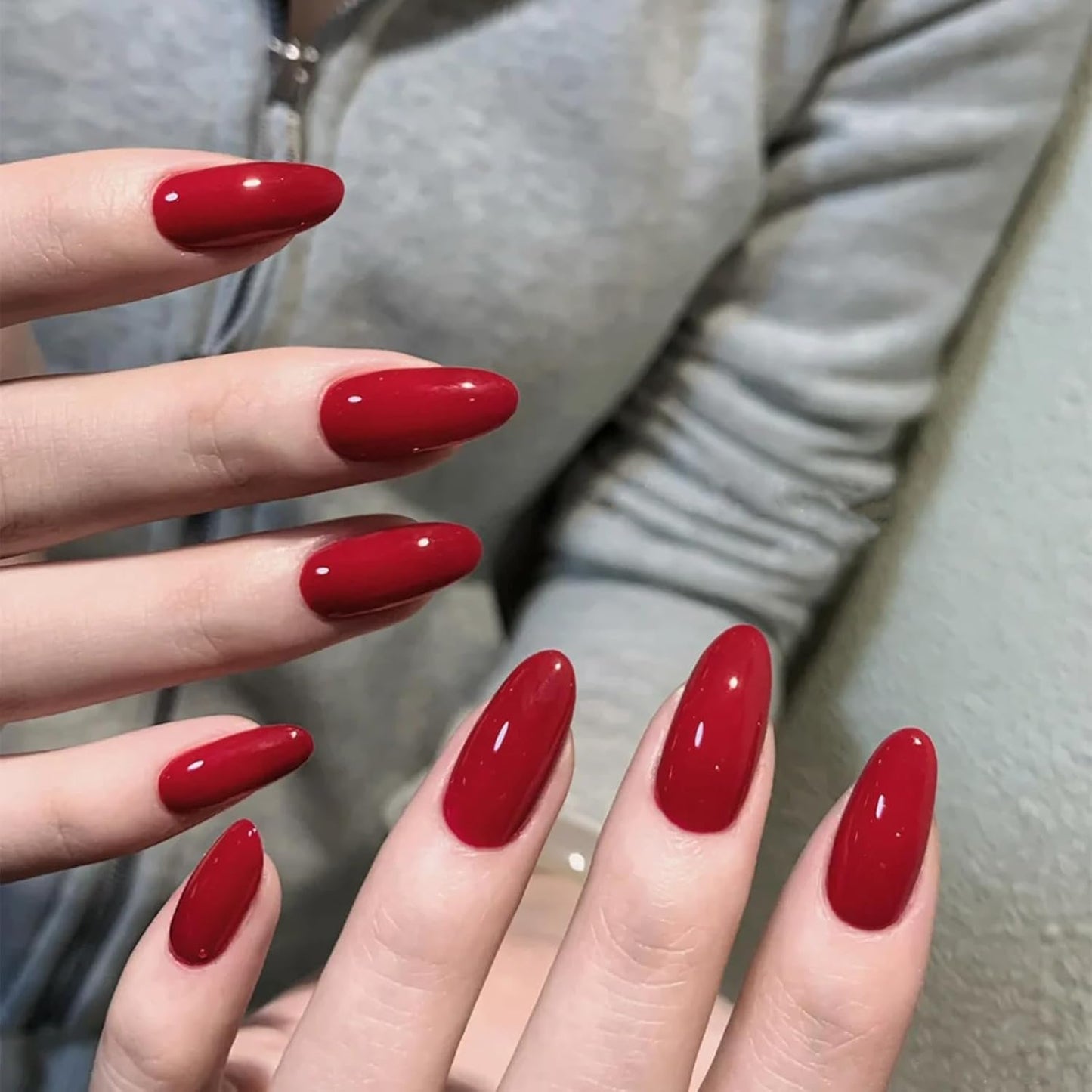 COSMOO 13ml Red Quick Dry Nail Polish, Red Vegan Chip-Resistant Long-Lasting Nail Lacquer for Nail Art Varnish, 0.43 fl oz