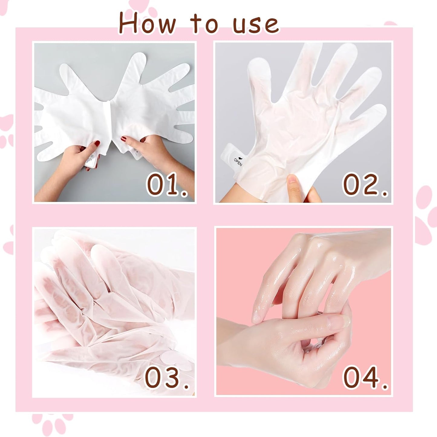 Hand Masks, 6 Pairs Hydrating Exfoliating Hand Peeling Mask, Smooth Hand Masks Moisturizing Gloves Overnight for Dry, Rough, Cracked Hands, Hand Skin Moisturizer Glove for Women Men（B