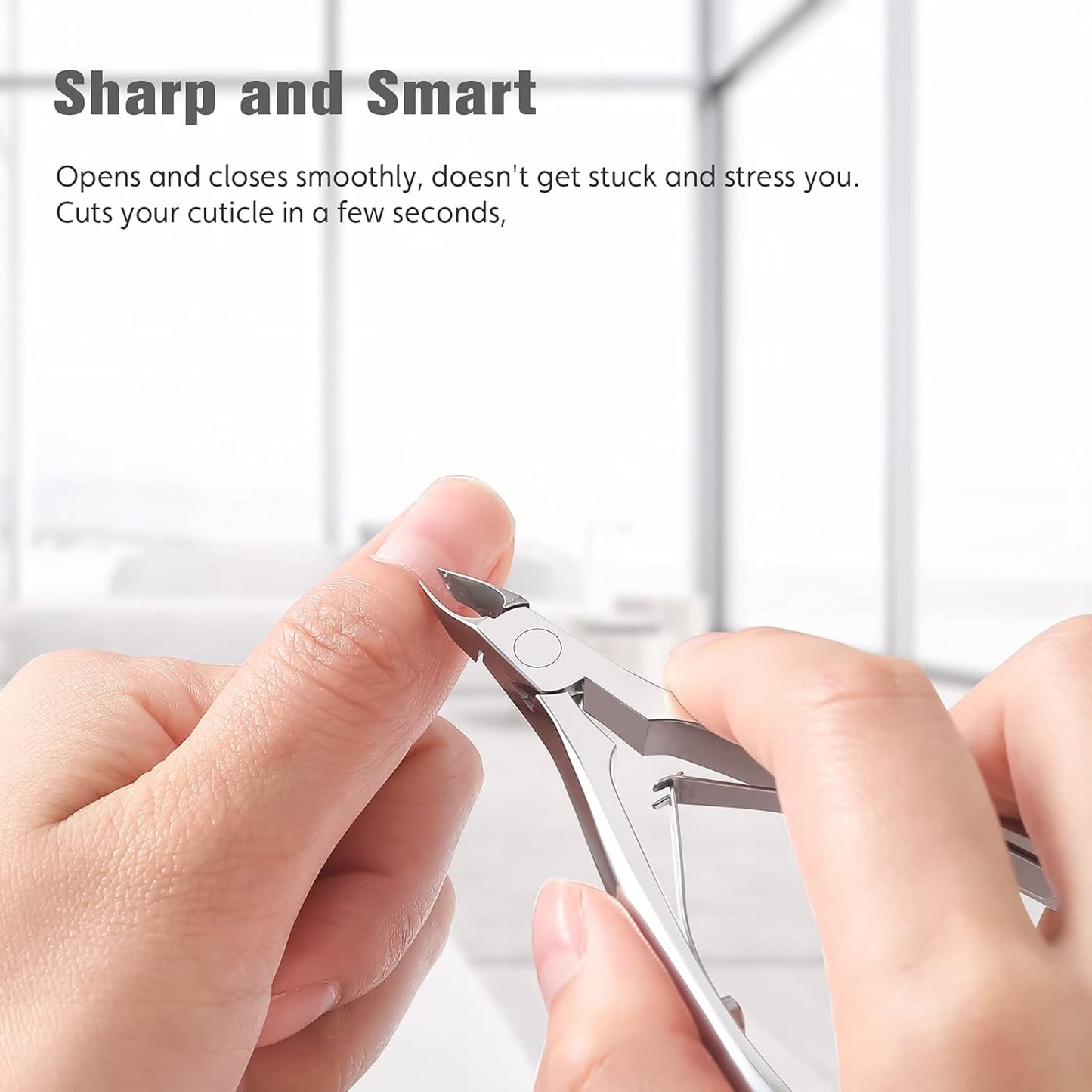 BEZOX Cuticle Trimmer 4mm Jaw, High-Density Stainless Steel Cuticles Clipper, Manicure Nipper Gift for Women, Nickel Plated, 1PCS
