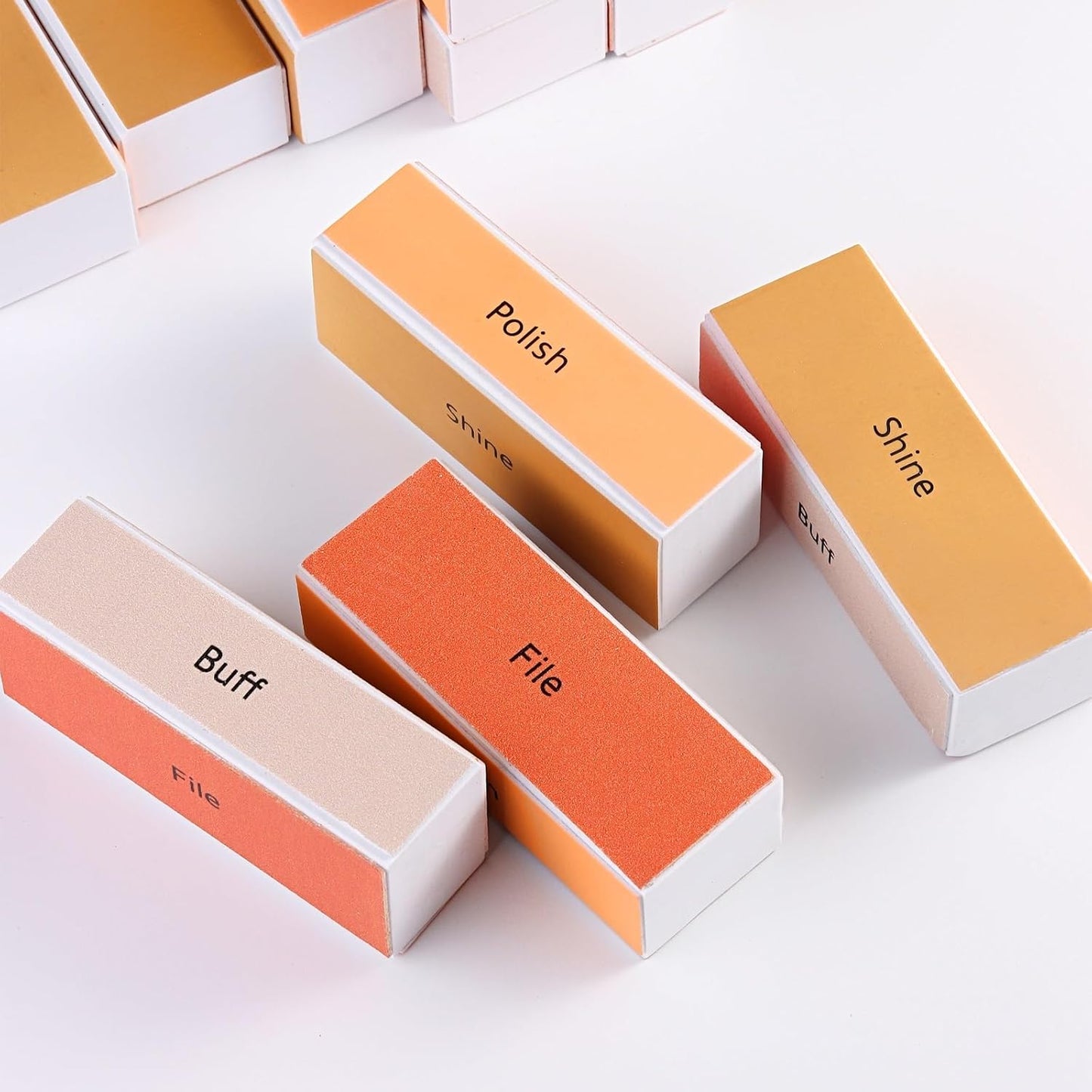 4 Way Nail Buffer Block 4Pcs Reusable Nail Shine Buffing Blocks Washable Smoother Polisher Shiner Nail File Bulk for Nail Prep Supplies Acrylic Gel Press-On Nails Trimming Shaping