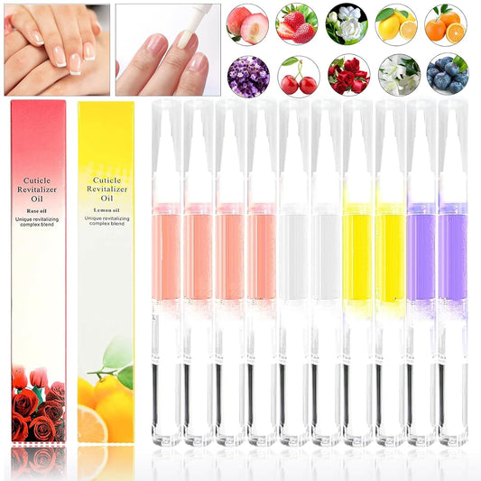10 PCS Cuticle Oil Pen,Nail Oil Cuticle Pens for Nails Moist and Treatment,10 Fruit Plant Fragrance Cuticle Repair Oil Pen for Nail Care,Nail Cuticle Oil Pen Nourishment Polish with Vitamins