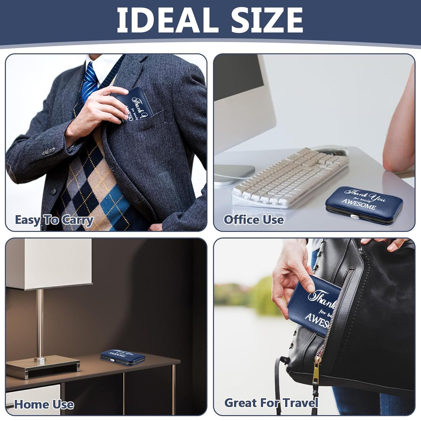 Therwen 24 Sets Manicure Set Nail Clippers 8 in 1 Stainless Steel Grooming Nail Kit Thank You Appreciation Gift Professional Pedicure Tool for Men Women Personal Care(Dark Blue)