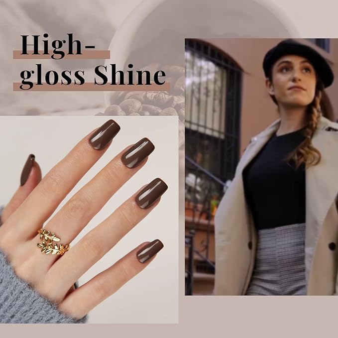 Beetles Brown Gel Nail Polish – 15ml Fall Dark Brown Gel Polish Gel Polish Soak Off Uv LED Nail Lamp Nail Art Manicure Gift for Women