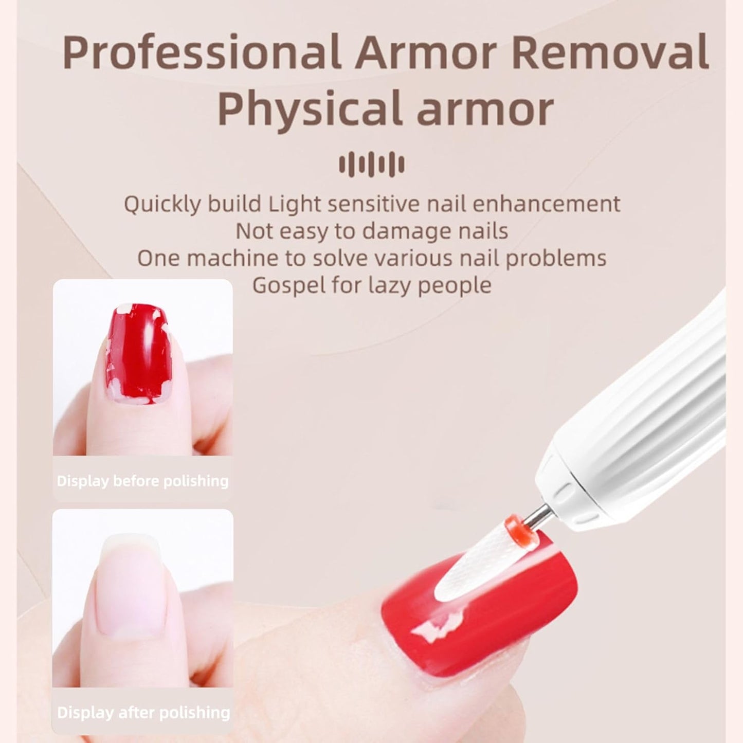 Electric Nail Drill File Professional - Cordless Nail Drill Filer Machine for Acrylic Nails Polishing, U V Lamp,Charging Base,5 Speed,Nail Grinder, Manicure Pedicure Kit for Salon Home