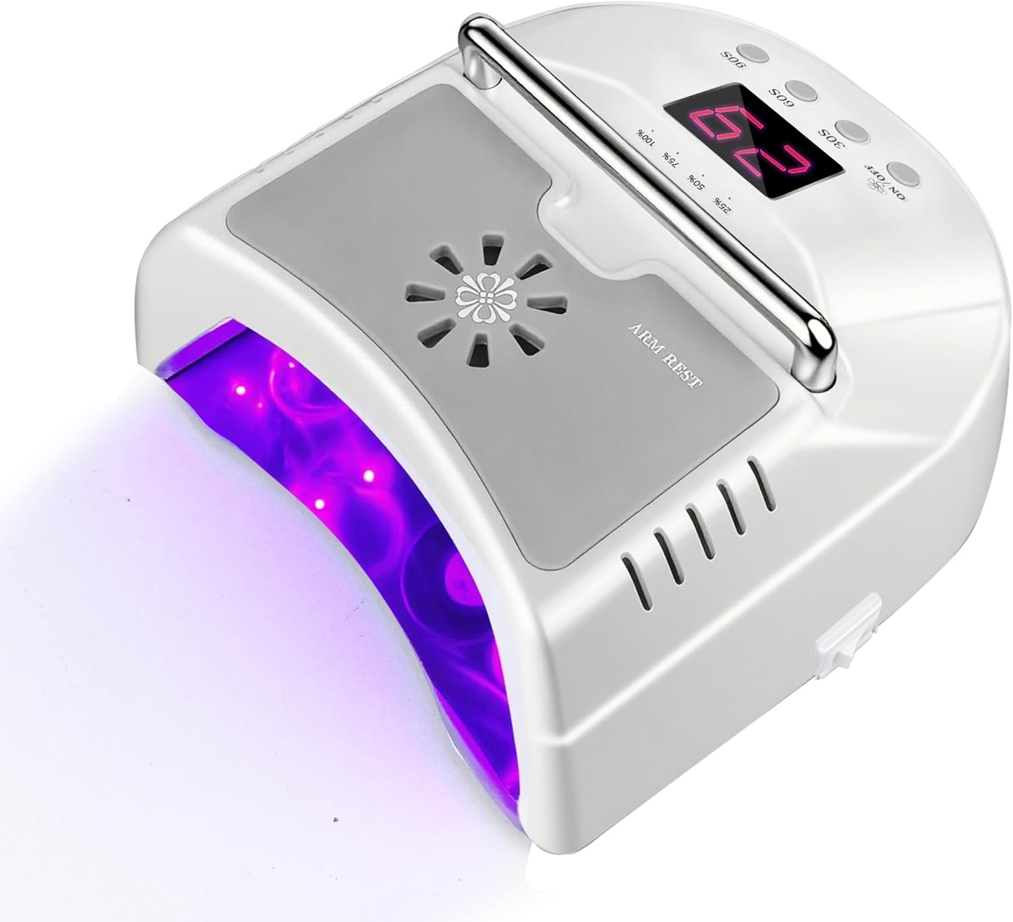 Cordless LED UV Nail Lamp,Professional Uv Llight for Gel Nails,OBEEGOO Nail Dryer for Acrylic Gel,Curling Lamp for Beauty Salon (White)