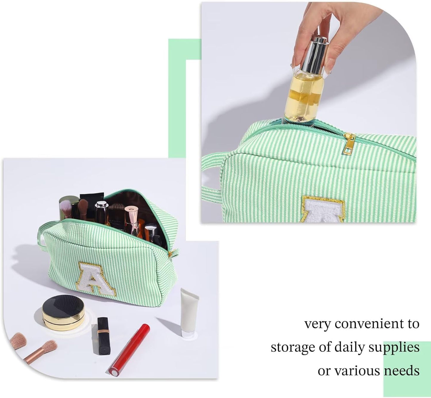 YOOLIFE Gifts for Grandma - Grandma Gifts, Great Grandma Gifts, Best Grandma Gifts, Personalized Birthday Gifts for Grandma, Monogram Initial Makeup Bag Make Up Bag for Women N