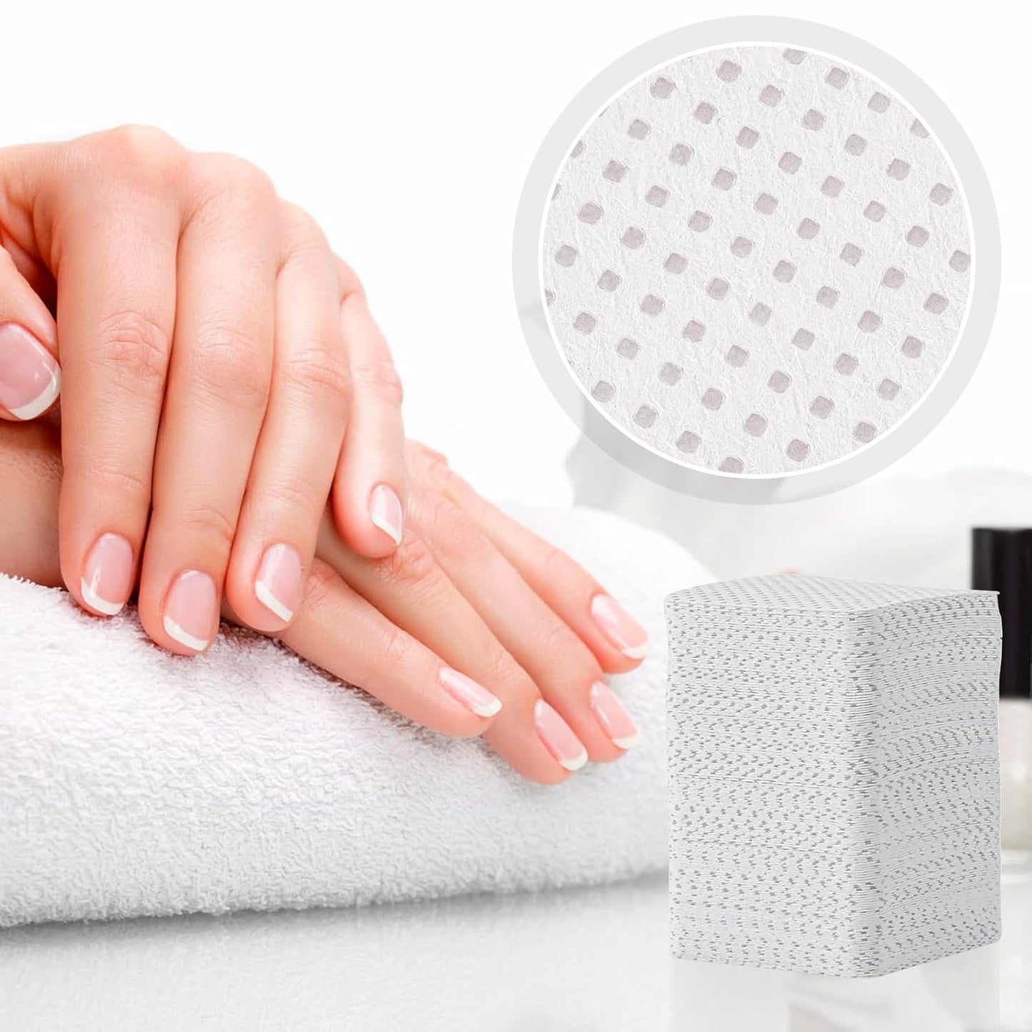 MAQIHAN 1200 Lint Free Nail Wipes - White Acetone Nail Polish Remover Wipes Lint Free Nail Wipes Pads Gel Nails No Lint Nail Glue Wipes Eyelash Extensions Toallitas Para Uñas Sin Pelusa Nail Supplies