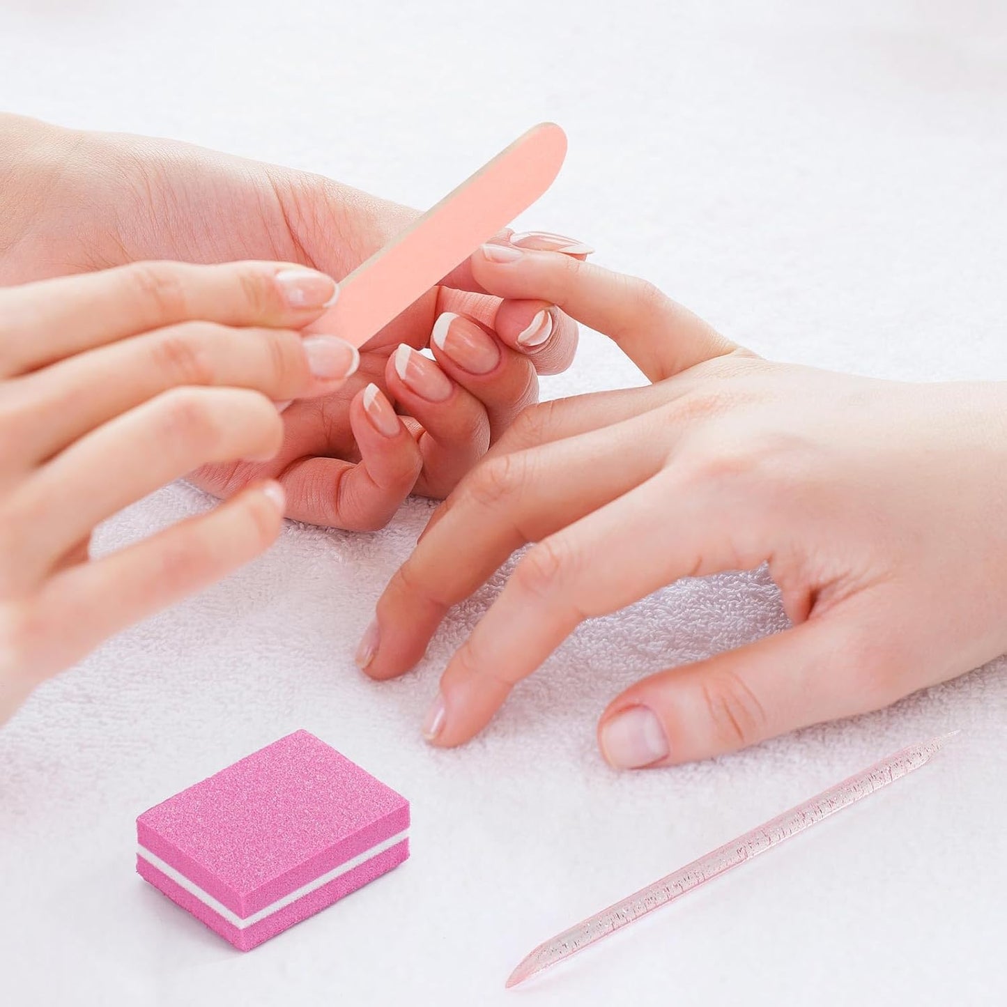 24 Sets Disposable Manicure Kit, Individually Package Nail Kit,Manicure Set with Mini Nail File,Mini Nail Buffer,Nail Stick for Salon Home