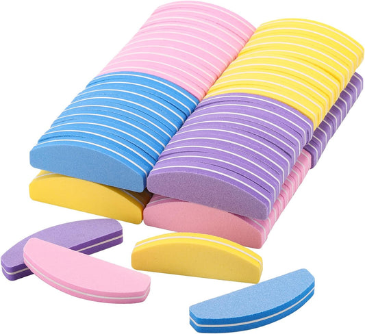 80 Count Mini Nail Buffers Kit, 100/180 Grit Buffing Blocks Small Nail Files for Acrylic and Natural Nails