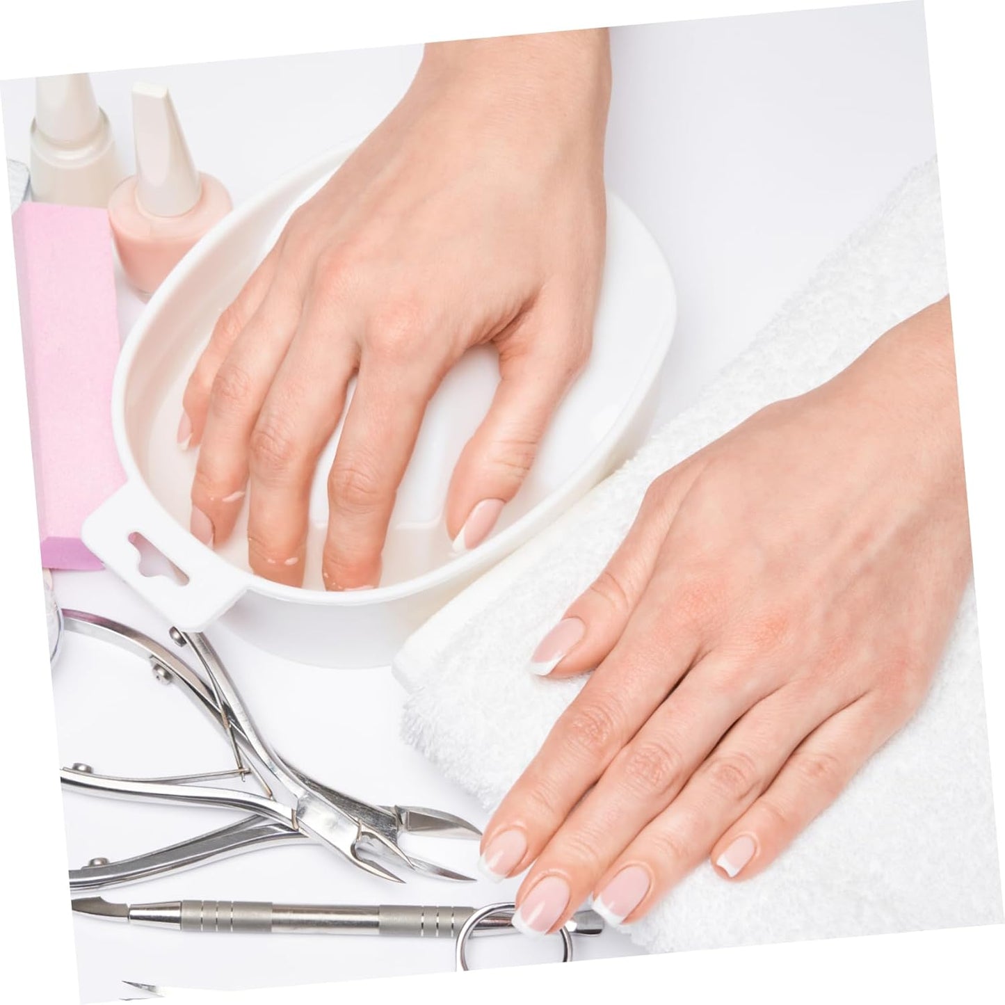 Nail Care Bowl Rectangle White Soaking Bowl Manicure Tools for Home Salon