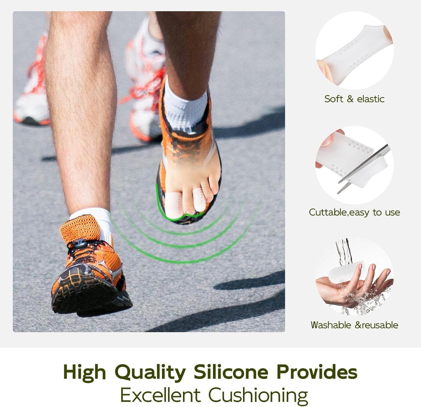Bukihome 16 PCS Toe Protectors, Silicone Toe Caps Toe Sleeve Protectors, Prevent Pain Relief for Corns, Blisters and Ingrown Toenails，Great for Running, Walking, Stop Toe Pain(4L+8M+4S)[Upgrade]