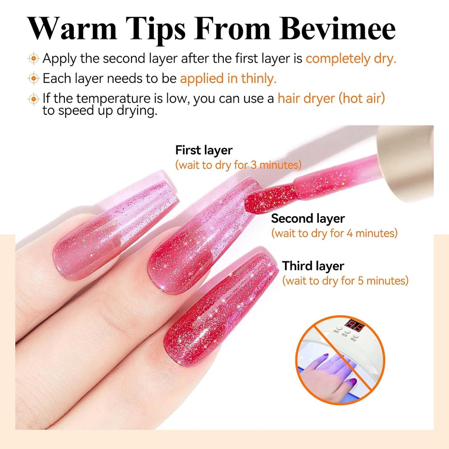 Glitter Nail Polish 12ML Quick Dry Nail Polish Shimmer Holographic Long Lasting Nails Iridescent Fingernail Polish Reflective Nail Lacquer Sparkle Color Nail Art for Beginner-1PC