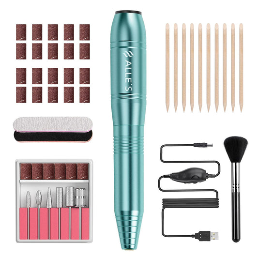 20000RPM Electric Nail Drill Compact Portable Efile Professional Manicure Pedicure Nail File Drill Kit for Acrylic, Gel Nails and Home Salon Use