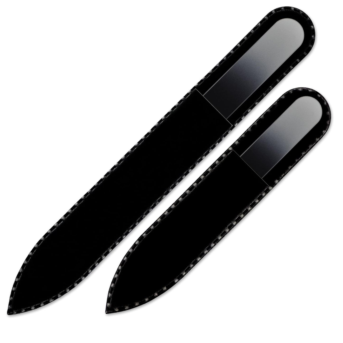 Mont Bleu Set of 2 Color Glass Nail Files - Handmade - Genuine Czech Tempered Glass - Manicure Nail Care - Beauty Nail File