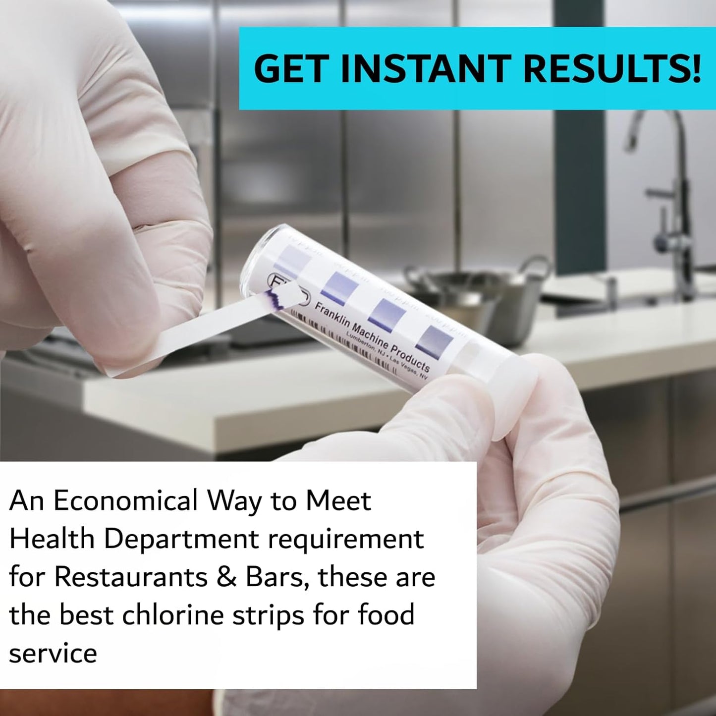 Restaurant Sanitizer Test Kit Combo, 2 x Vial of 100 Strips Each QR5 Quat Sanitizer 0-400PPM & Chlorine Test Strips 0-200PPM Testing Kit for Food Service, Bar & Restaurants Supplies by FryOilSaver Co.