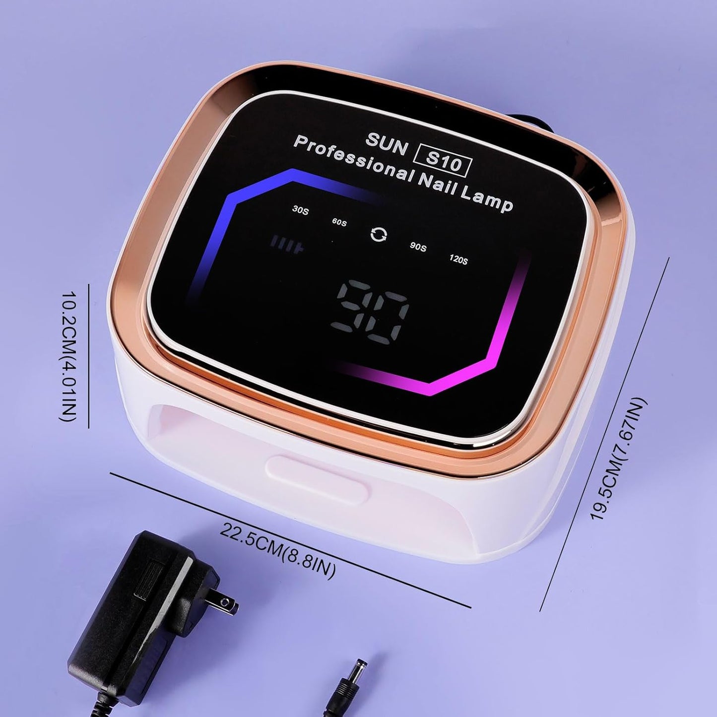 LIMEGIRL UV LED Nail Lamp Kit for Gel Polish Professional Fast White Curing Dryer Light Set with 36 Beads and Gloves and LCD Large Screen Cordless Rechargeable Nail Art Cure Machine at Home and Salon