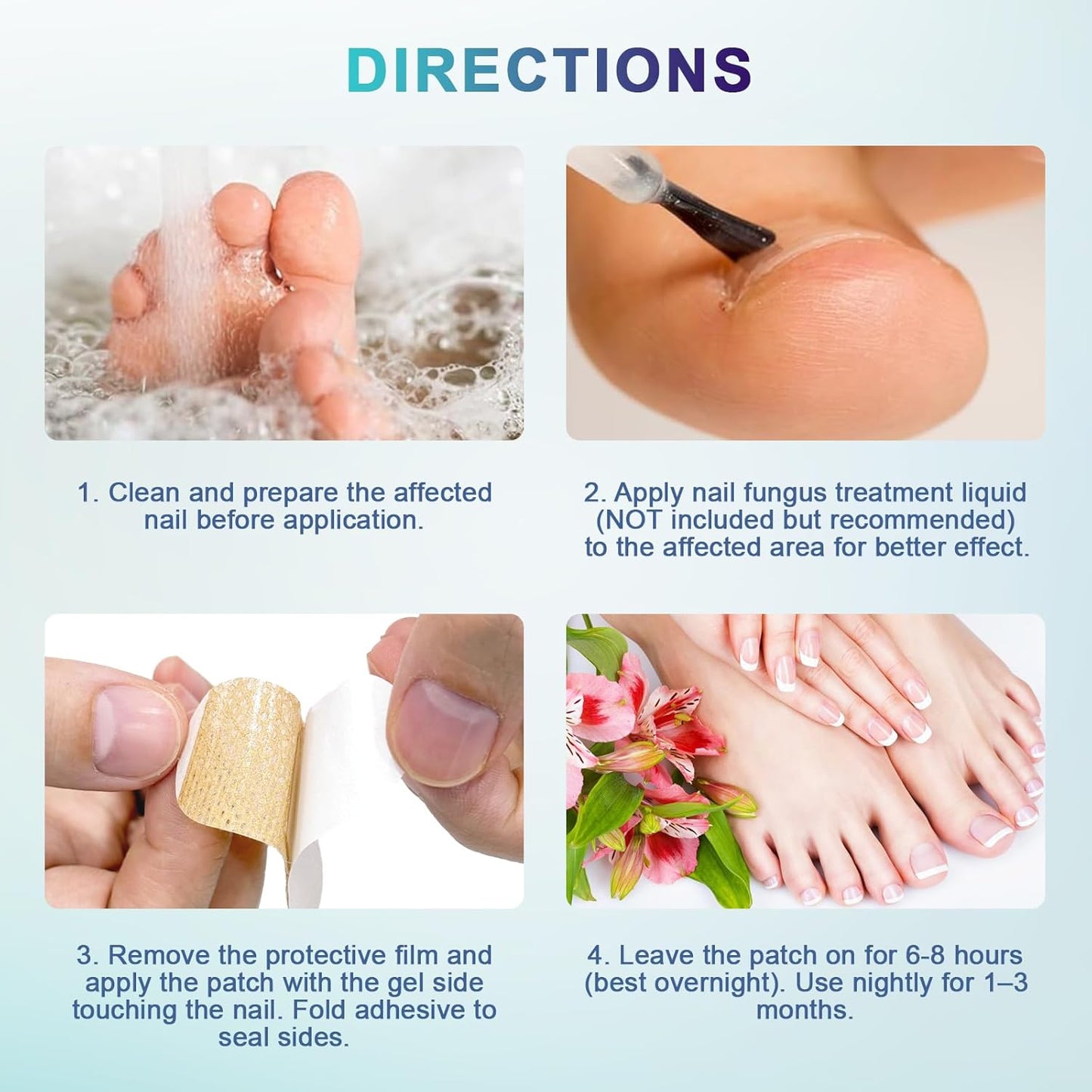 Fungal Nail Patches - 32 PCS, Toenail Fungus Treatment Extra Strength for Thick, Brittle and Discolored Toenail, Nighttime Care with Natural Ingredients, Nude-Colored Patches (Blue)