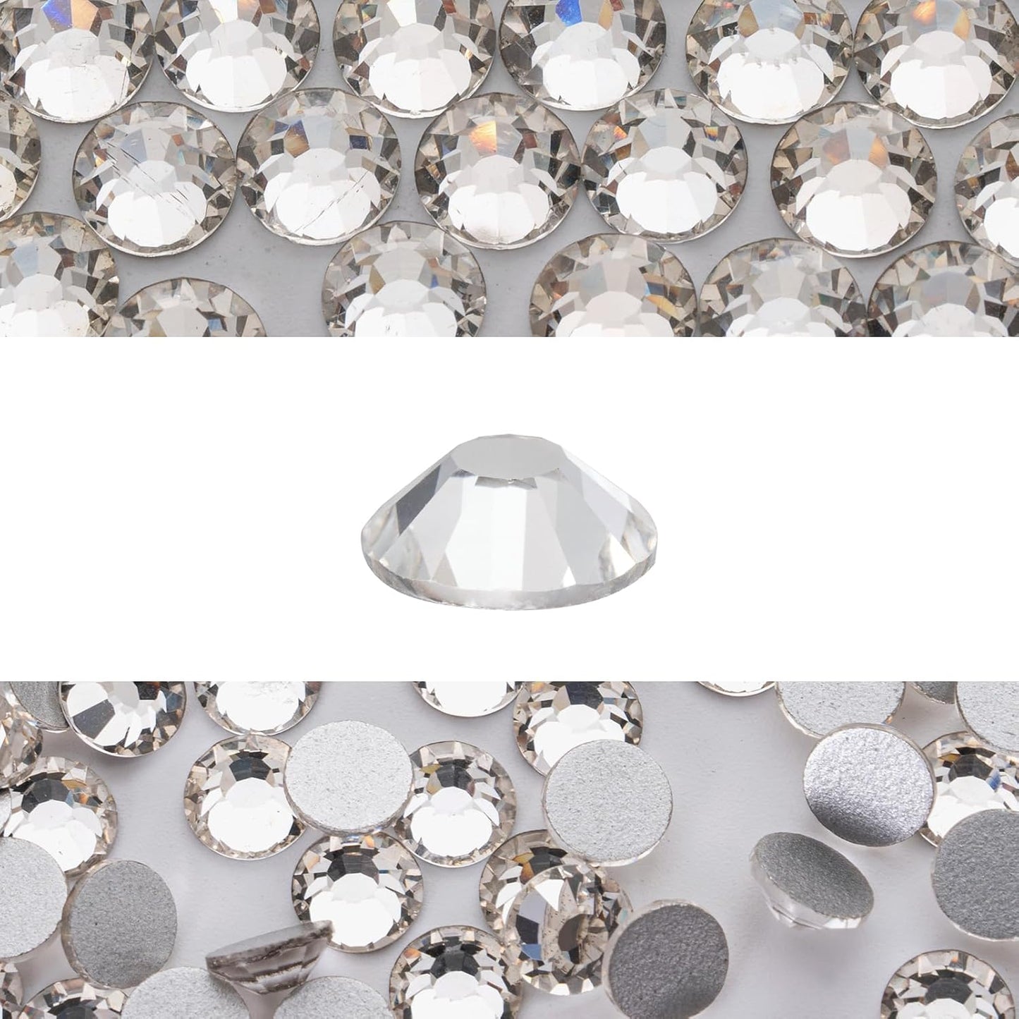 Novani 3000pcs Crystal Clear Rhinestones Flat Back Rhinestone Glass Diamonds Round Gems for Nail Art and Crafting Decorations,SS8,2.3-2.5mm
