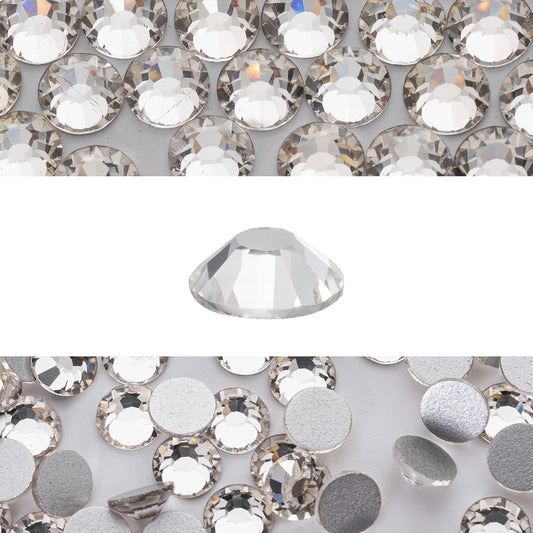 Novani 288pcs Crystal Clear Rhinestones Flat Back Rhinestone Glass Diamonds Round Gems for Nail Art and Crafting Decorations,SS34,7.1-7.3mm