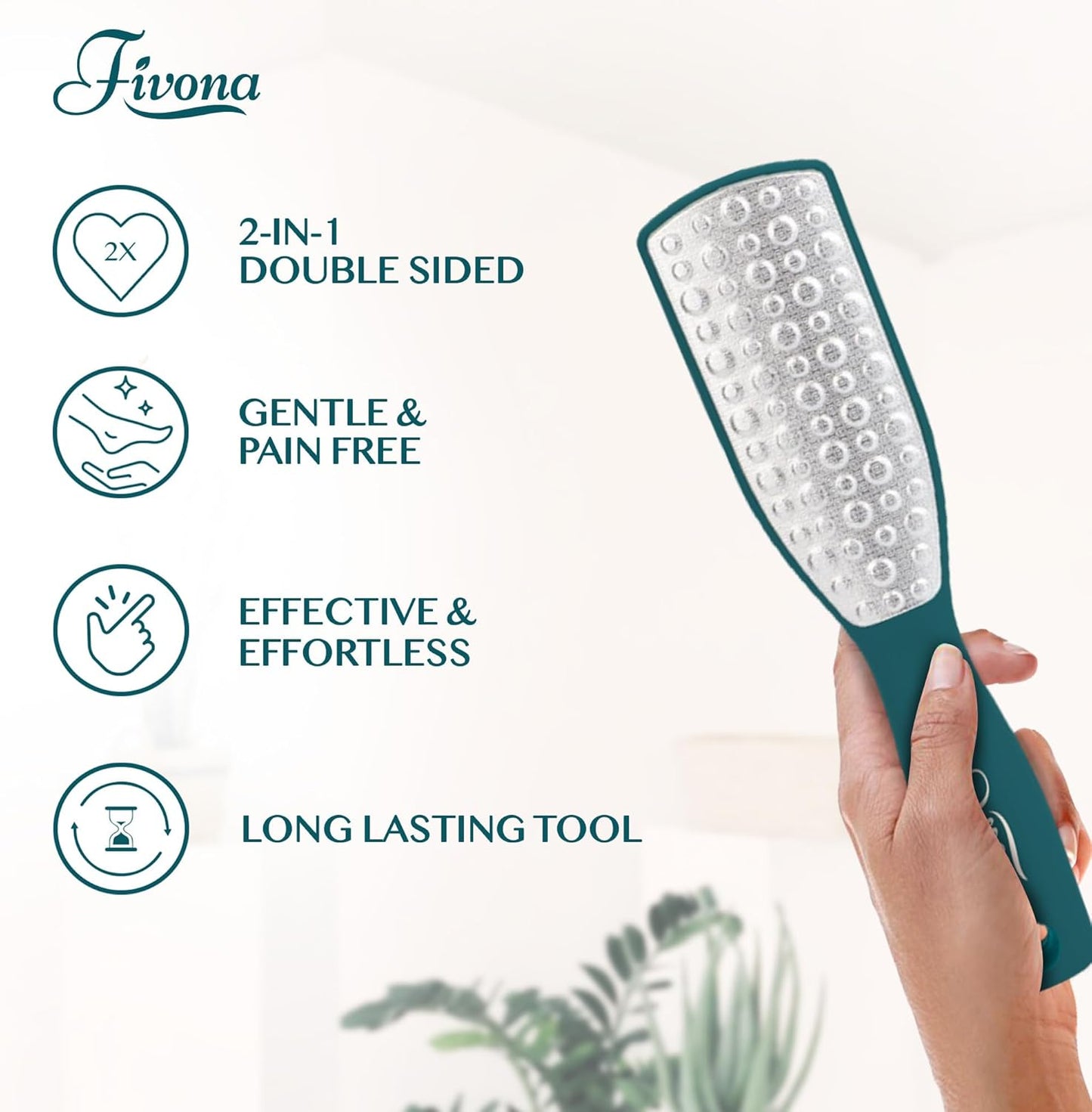 Fivona Professional Foot File - Callus Remover for Feet, Double Sided Foot Rasp for Dry Heels, Foot Scrubber Dead Skin Remover, Corn Removal for Feet