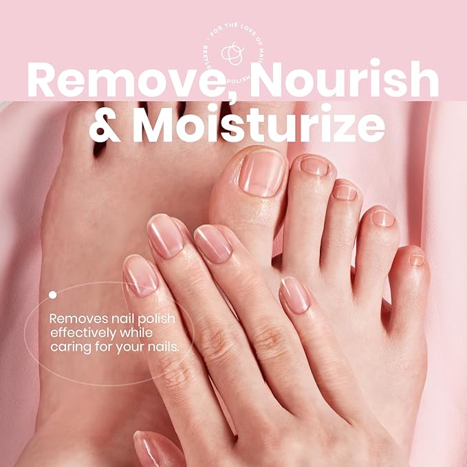 Beetles Nail Polish Remover Pads - Nail Scrubbers (10 Count) 2-in-1 Prep & Lacquer Remover Nail Wipes - Travel-Friendly Fingernail Polish Remover with vitamin E