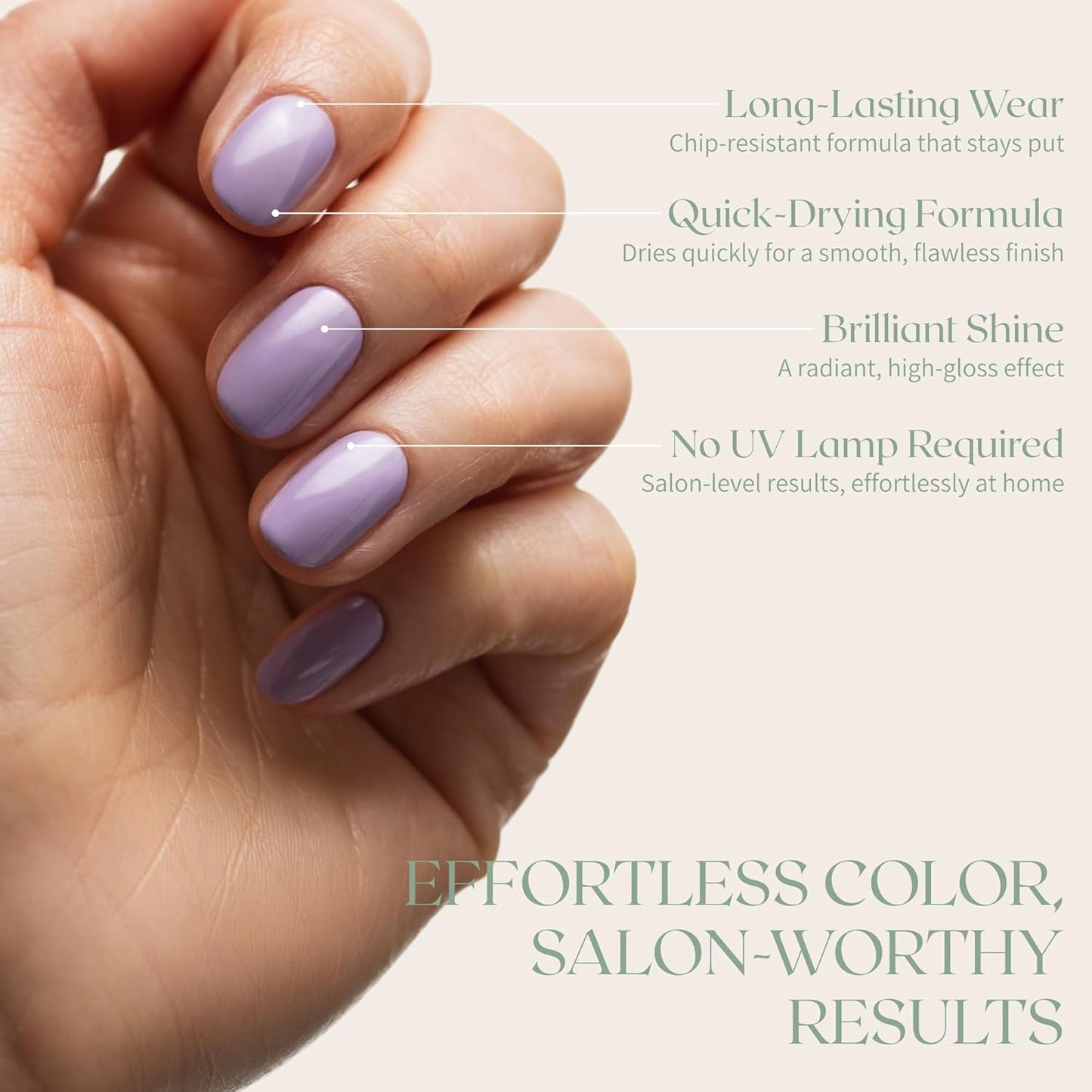 Breathable Premium Long Lasting Nail Polish (Lilac Delight) - Vegan & Toxin-Free