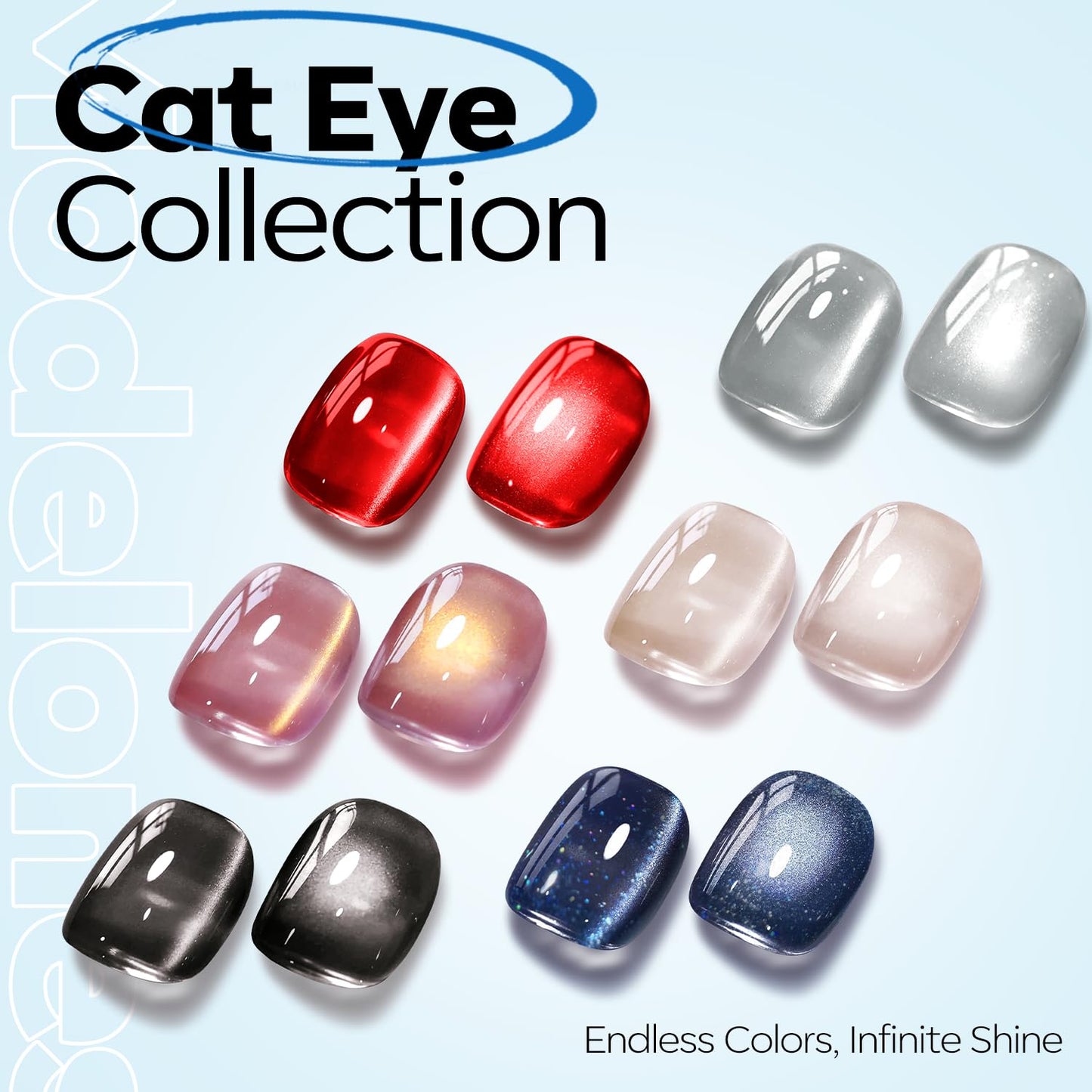 modelones Cat Eye Gel Nail Polish,Blue Glass Nail Polish Sparkle Reflective Glitter Polish Spring Deep Navy Blue Translucent U V Magnet Soak Off LED Nail Art Gel Top Coat DIY Salon 15 ML